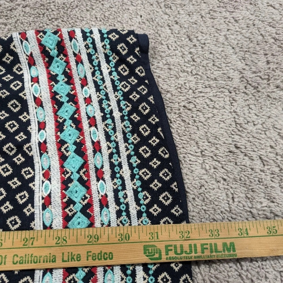 THML Navy Blue Sleeveless Pattern Dress embroidered details Size Medium - Picture 5 of 8